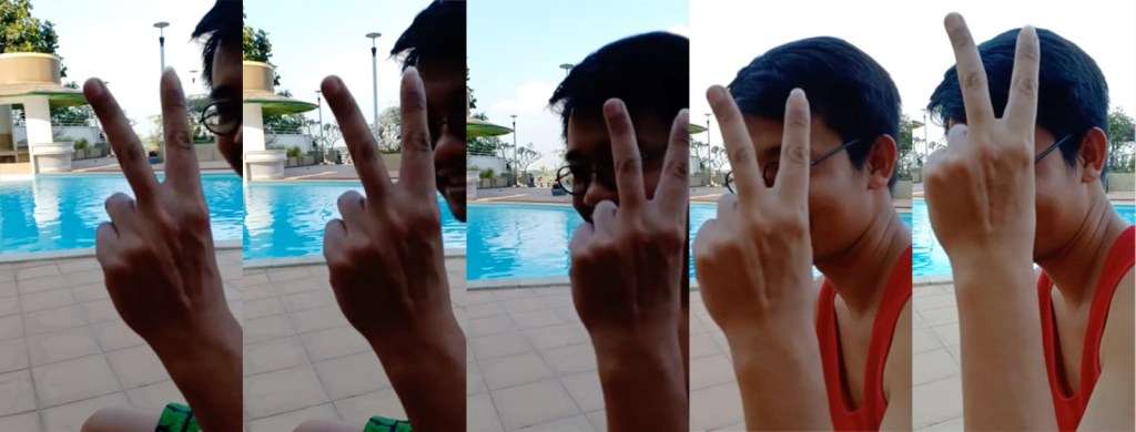 Wanchalearm Satsaksit at the Mekong Gardens poolside in Phnom Penh, in compiled images from a video recorded by his friend in February 2020.
