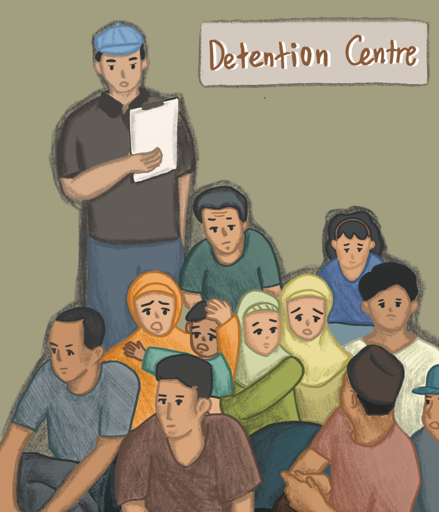 A group of stateless people in a Detention Centre.