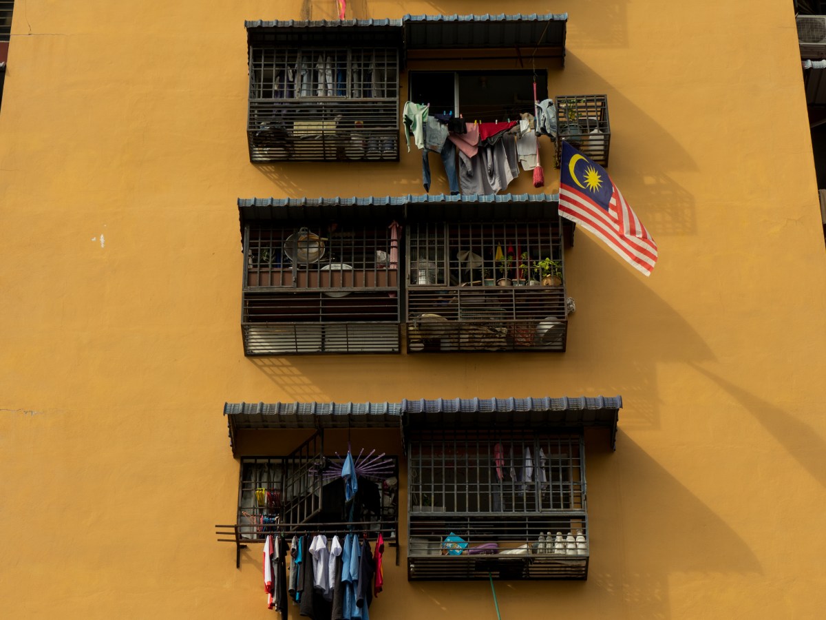 A facade of a residential building in Malaysia.